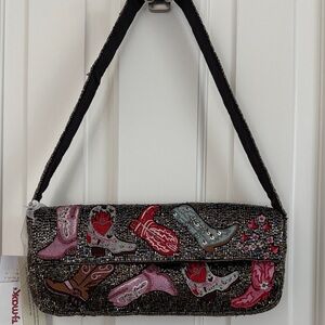 Viral Beaded Cowboy Boot Shoulder Bag